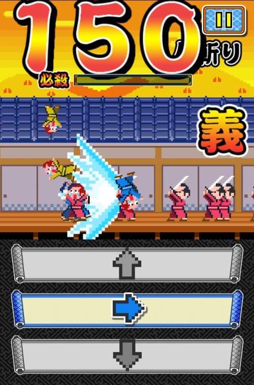 迫り来る敵をバッサバッサと切り捨てろ!!レトロなチャンバラアクションゲーム「チャンバラ侍」