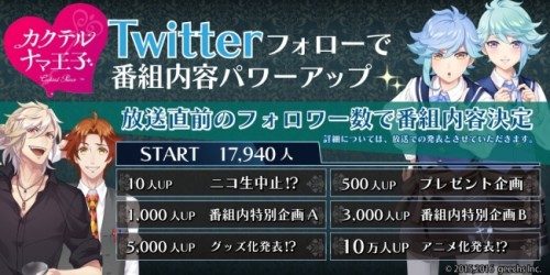 12月22日のニコニコ生放送、江口拓也に加え、新たに村瀬歩、三浦祥朗の出演が決定！『カクテル王子（カクテルプリンス）』