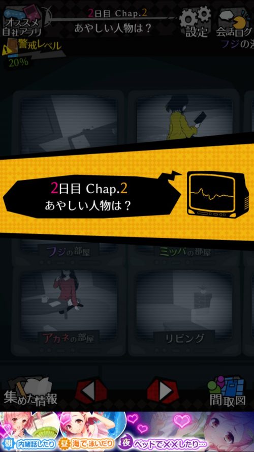 シェアハウス 今日も僕は監視する 攻略 2日目 監視パート Chap.2