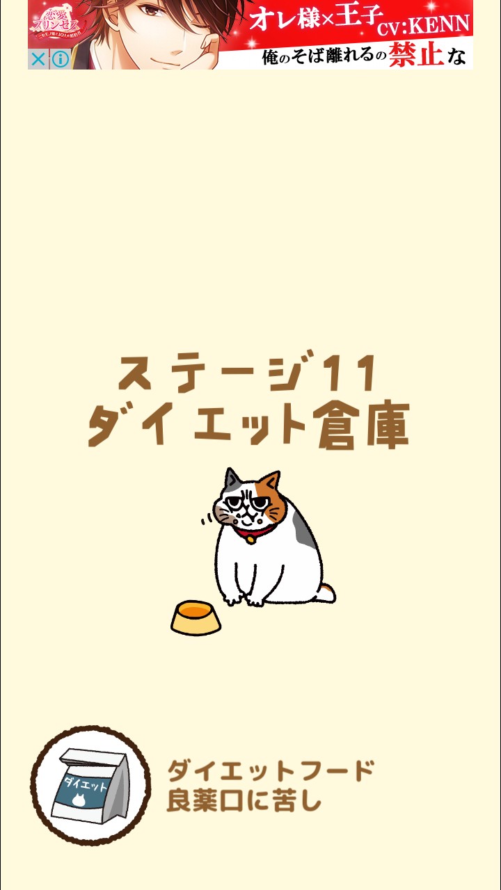 はらぺこ猫のえさ探し 攻略 ステージ11 ダイエット倉庫