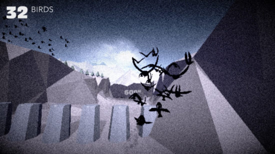 操作するのはカラスの”群れ”---スマホを傾けて大空を舞うスタイリッシュな飛行アクションゲーム「GUNTAI」