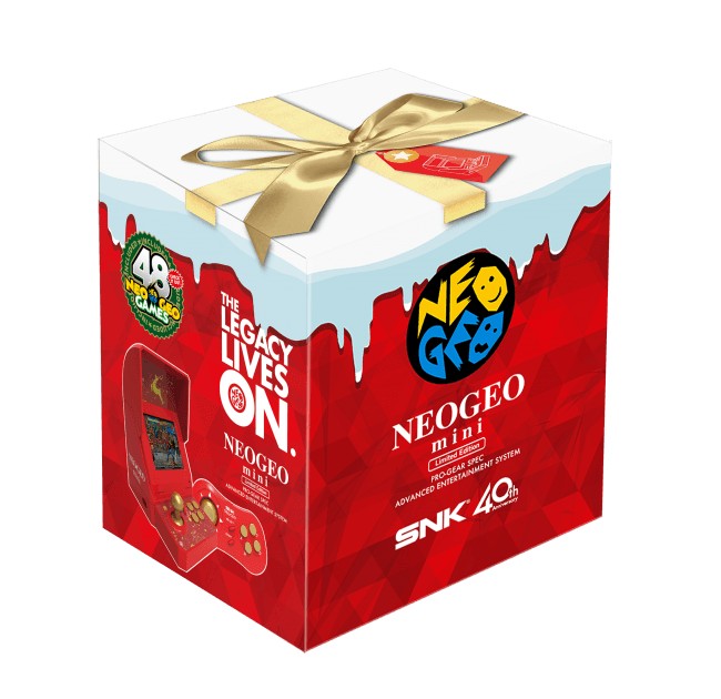 ゲーム機本体と周辺機器がセットになった「NEOGEO mini クリスマス限定版」が近日登場！