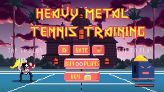 分かる人には分かるネタが満載！テニスとヘヴィメタルを混ぜたおバカアクションゲーム「HEAVY METAL TENNIS TRAINING」