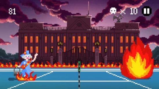 分かる人には分かるネタが満載！テニスとヘヴィメタルを混ぜたおバカアクションゲーム「HEAVY METAL TENNIS TRAINING」