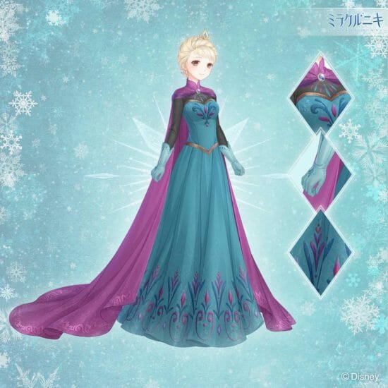 スマホアプリ「ミラクルニキ」にて「アナと雪の女王」コラボイベント開催、かわいいコーデを手に入れよう