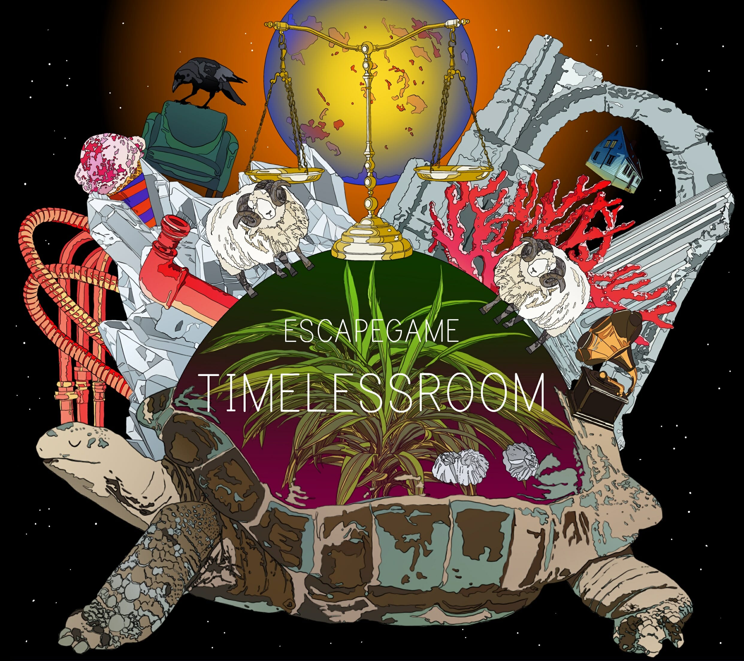 現代アートのようなグラフィックが魅力のスマホ脱出ゲーム「TimelessRoom」が配信開始！