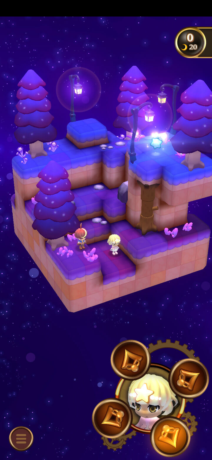 二人のキャラクターを操作してゴールを目指す箱庭パズルゲーム「ナユタとほうき星の旅」
