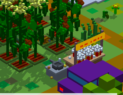 ポップコーンを作ってお金を儲ける農園シミュレーションゲーム「ポップコーン農場経営 -ボクセルファーム -」