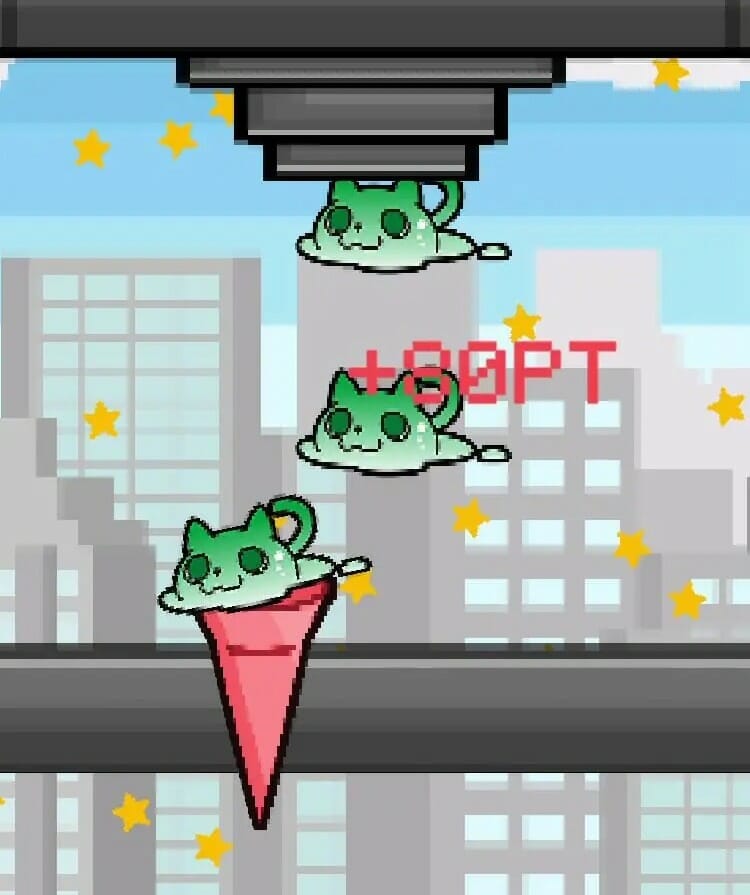 アイスをタイミングよく乗せていくカジュアルタップゲーム「アイスカップチャレンジ」