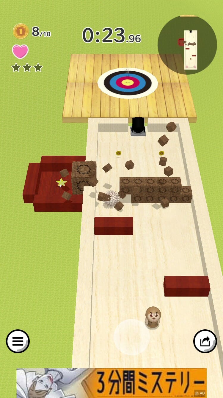 針の扱いがカギ！転がってハリネズミを操作するアクションゲーム「コロコロハーリィ」