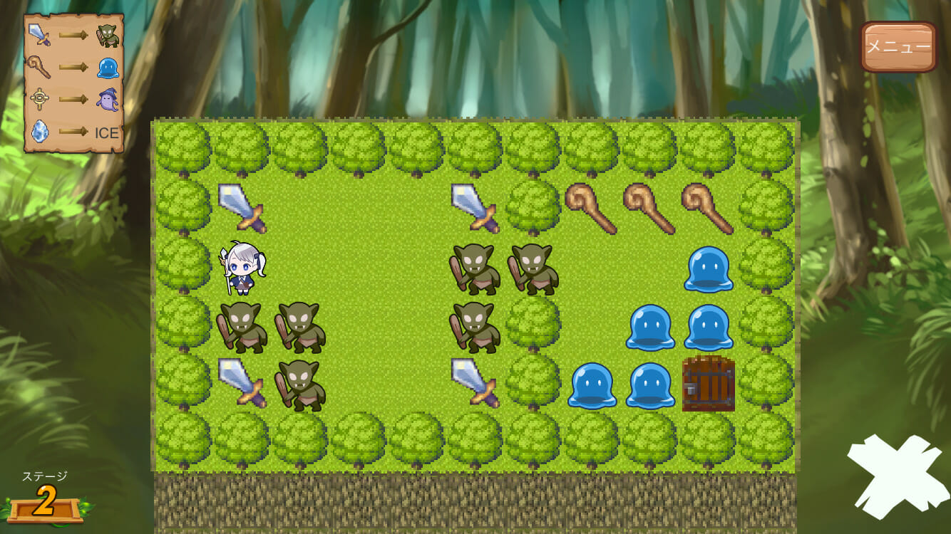 5つの人格を持つネイトをゴールに導くパズルゲーム「わちゃわちゃパズル　～ネイトと呪われし祝福の森～」