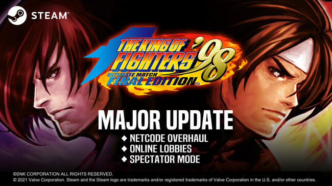 Steam版「KOF ’98 UM FINAL EDITION」が大型アップデート！ロールバック方式やロビー観戦機能でオンライン対…
