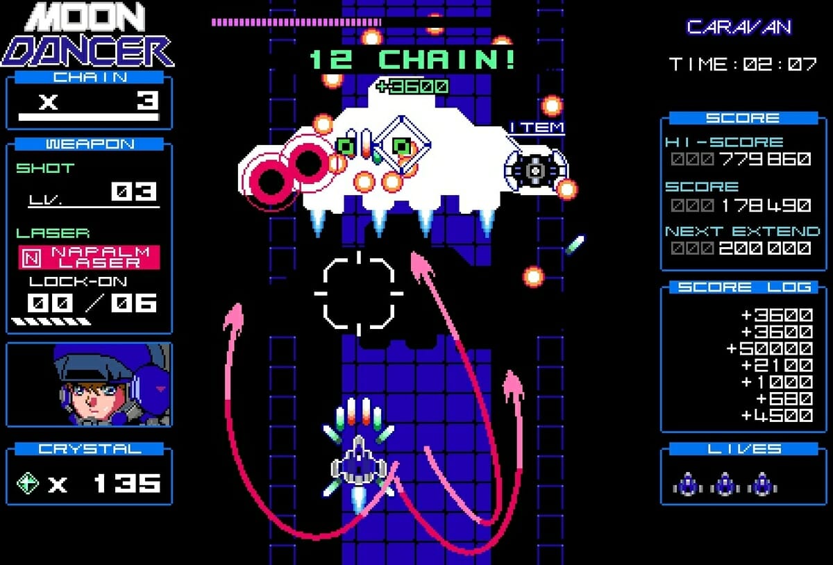 Steam版「Moon Dancer」が1月15日に発売！ファミコンのカラーパレットを使用した縦スクロールシューティング