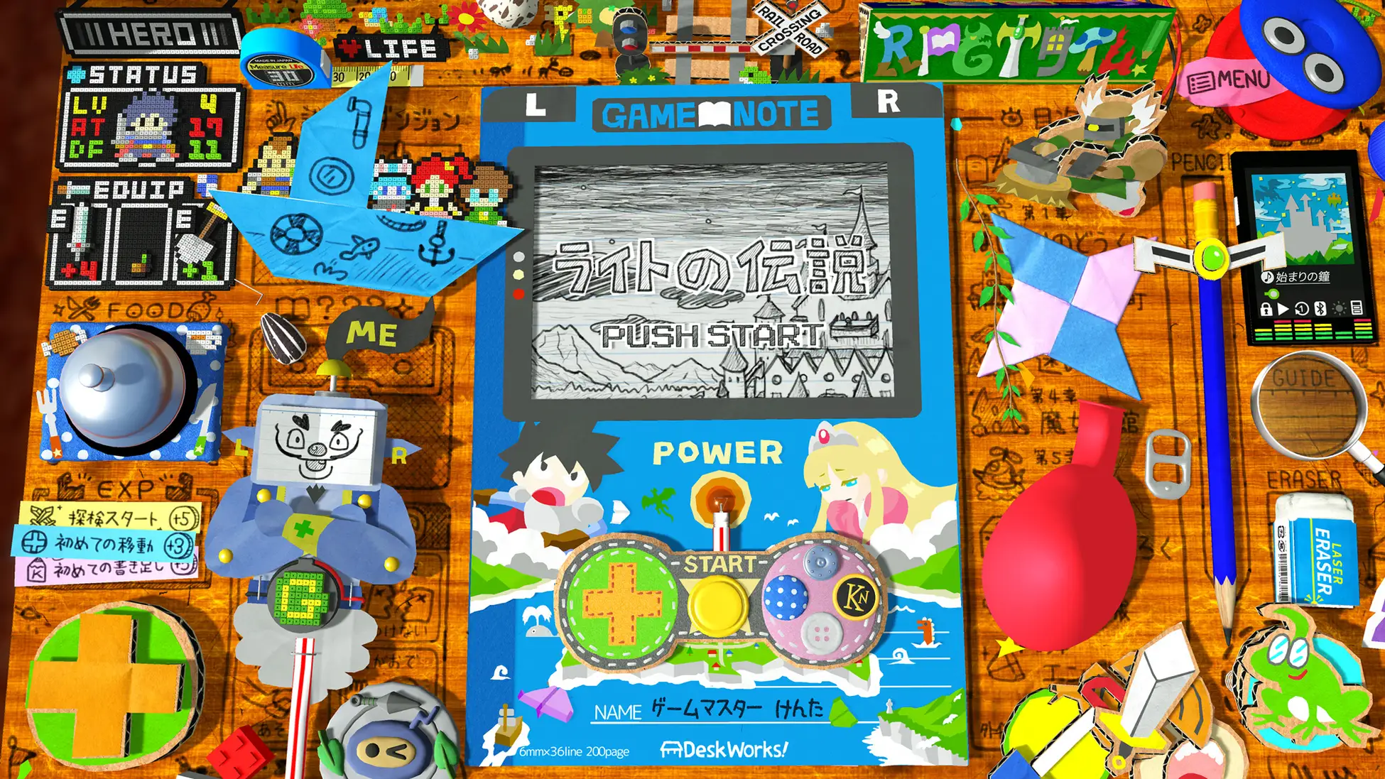 ノートに描かれた超大作RPGを遊ぶ、手作りノートアドベンチャー「RPGタイム！～ライトの伝説～」