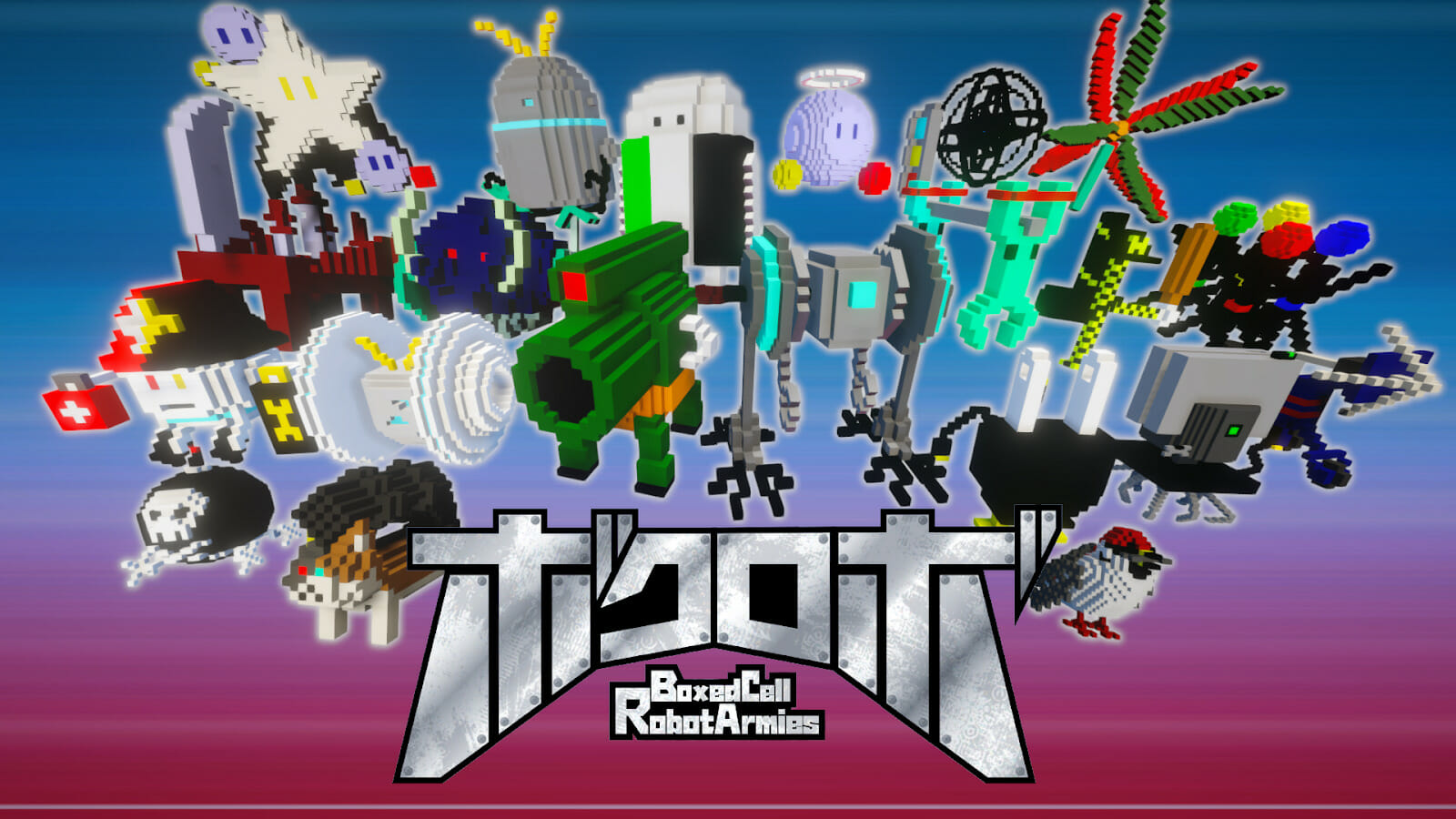 Steam「ボクロボ 〜Boxed Cell Robot Armies〜」の無料体験版が4月1日に配信！ボクセルロボットのオートバ…
