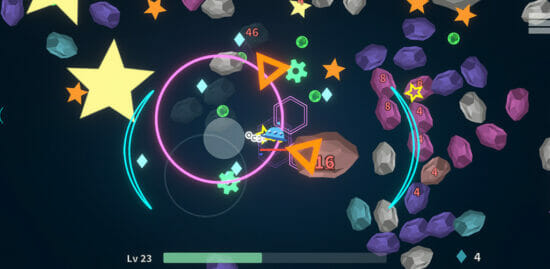 iOS向け「無限-Infinite Miner」が配信開始！宇宙船で小惑星を破壊するローグライクハクスラゲーム