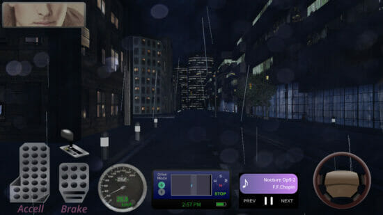 タクシーの運転手になって物語を読み進めるノベルゲーム「TAXI in the RAIN」