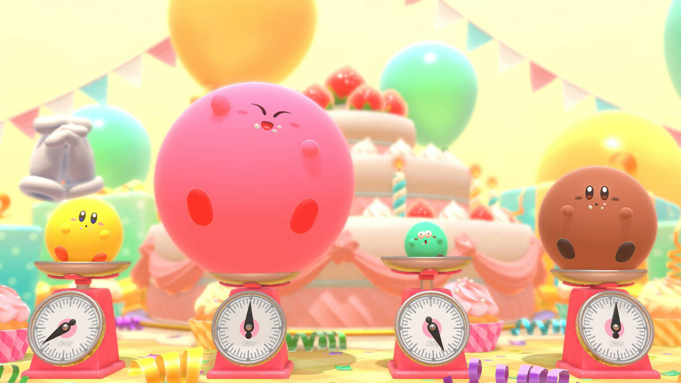 Switch「カービィのグルメフェス」が配信開始！最大4人で食べたイチゴの量を競いあう対戦アクション