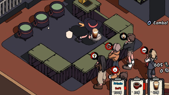 カフェ経営ローグライクアクション「HIPS N’ NOSES」のSteamストアページが公開。昼は失われた記憶を取り戻すためにカフェを運営し、夜は夢の世界でモンスターと戦う