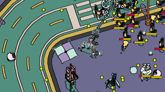 カフェ経営ローグライクアクション「HIPS N’ NOSES」のSteamストアページが公開。昼は失われた記憶を取り戻すためにカフェを運営し、夜は夢の世界でモンスターと戦う