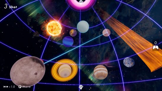 宇宙を舞台にした無重力3次元ビリヤード「Planet Strike」のSteam版が発売開始。太陽系の惑星をぶつけ合い、ブラックホールへと導け