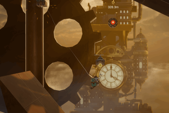 スチームパンクの世界で上に駆けあがるワイヤーアクション「セナとペグと不思議な塔」の体験版が配信開始。世界観に合わせた「縦型モード」も実装