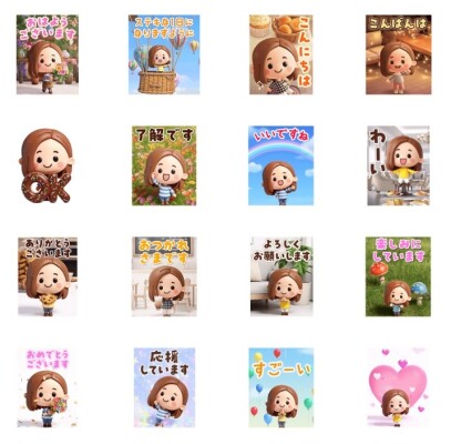 LINEの人気クリエイター「紅おれんじ」と「エイノバＡＩラボ」によるクレイアニメスタンプ「ず～っと使える♪大人女子の日常【3D】」…