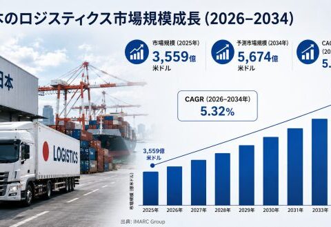 日本の物流市場規模、2034年までに5,674億米ドルに到達――年平均成長率（CAGR）5.32%で拡大