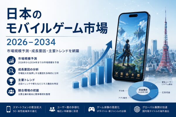 日本のモバイルゲーム市場、2034年までに199億米ドルの収益を創出――9.90%という急成長率で拡大