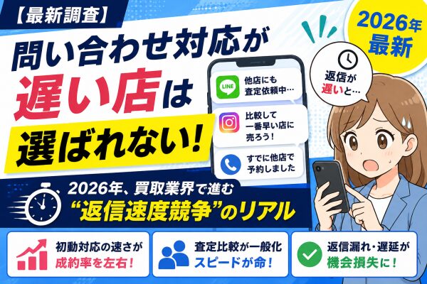 【最新調査】「問い合わせ対応が遅い店は選ばれない」 2026年、買取業界で進む“返信速度競争”のリアル