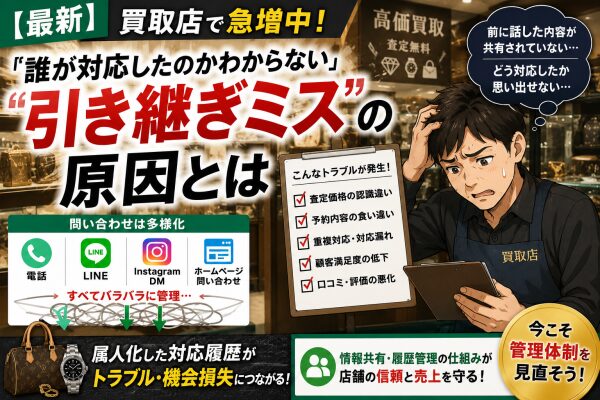 【最新】「誰が対応したのかわからない」 買取店で急増する“引き継ぎミス”の原因とは