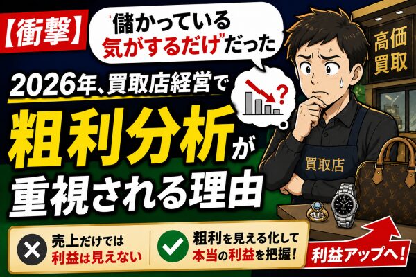 【衝撃】「儲かっている気がするだけだった」 2026年、買取店経営で“粗利分析”が重視される理由