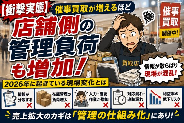 【衝撃実態】催事買取が増えるほど“店舗側の管理負荷”も増加 2026年に起きている現場変化とは