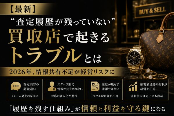 【最新】“査定履歴が残っていない”買取店で起きるトラブルとは 2026年、情報共有不足が経営リスクに