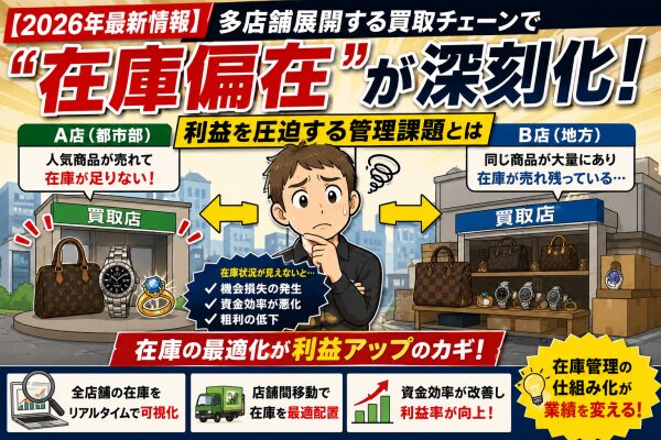 【2026年最新情報】多店舗展開する買取チェーンで“在庫偏在”が深刻化 利益を圧迫する管理課題とは
