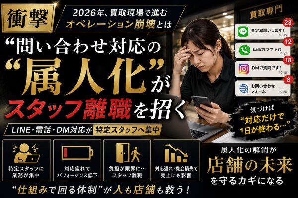 【衝撃】“問い合わせ対応の属人化”がスタッフ離職を招く 2026年、買取現場で進むオペレーション崩壊とは