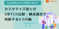 株式会社サンクユー、SaaS型BtoB-ECの限界を解説｜5年TCOと“業務構造適合”で考えるべき理由とは