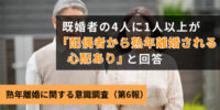4人に1人以上の既婚者が「配偶者から熟年離婚される心配がある」──熟年離婚を切り出されたら？約半数の人が”条件次第”と回答｜熟年離婚に関する意識調査（第7報：最終報告）