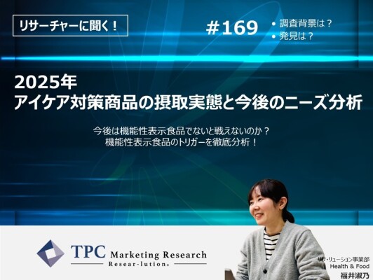 TPCマーケティングリサーチ株式会社、『2025年 アイケア対策商品の摂取実態と今後のニーズ分析』について、調査のポイントをインタ…