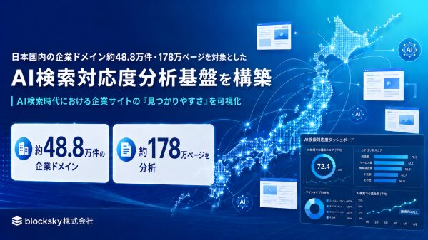 SEOAI、日本国内の企業ドメイン約48.8万件・178万ページを対象としたAI検索対応度分析基盤を構築