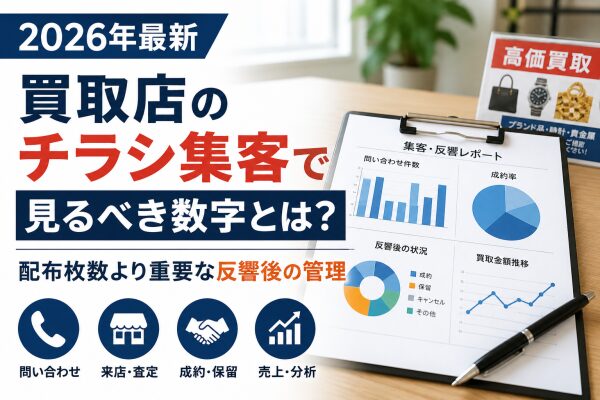 【2026年最新】買取店のチラシ集客で見るべき数字とは？配布枚数より重要な反響後の管理