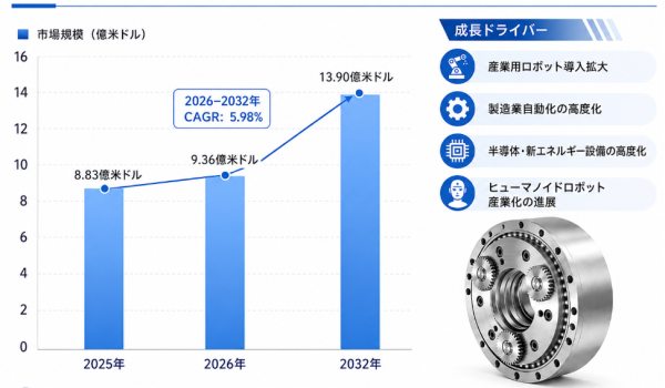 日本のRV減速機市場展望：市場規模、成長機会、競合状況2026-2032- 年平均成長率（CAGR）5.98％で成長