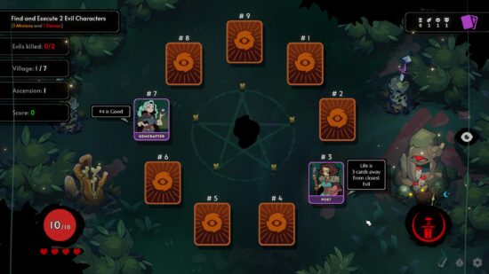 1人用の人狼系デッキ構築ローグライクゲーム 「Demon Bluff」、Steam Nextフェス向けにデモ版を配信