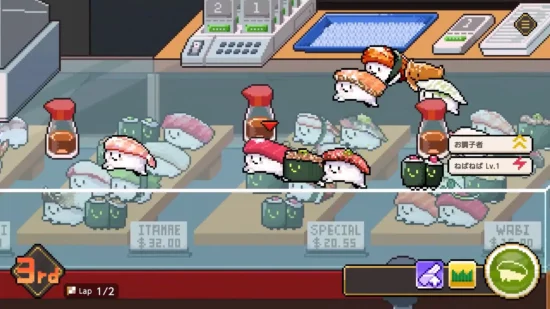 The “Wabisabi Sushi Derby,” where cute sushi chefs are trained and raced, is now on sale!