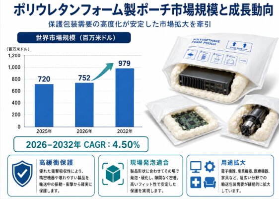 ポリウレタンフォームバッグ調査レポート：規模・シェア・中期経済計画の動向- 年平均成長率（CAGR）4.50％で成長（2026～2…