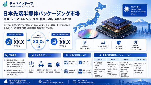 日本の先端半導体パッケージング市場：需要、市場シェア、市場動向、成長、事業機会および市場インサイト分析（2026～2036年）