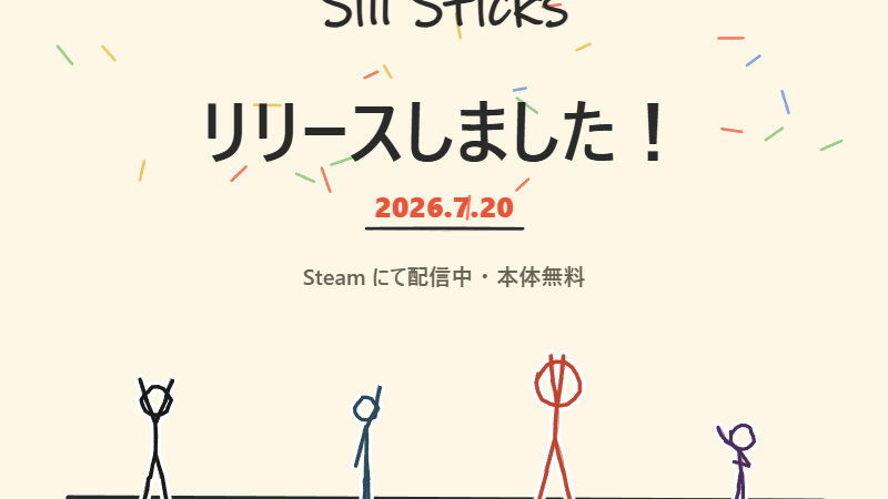 怠け者の棒人間がパソコンにやって来る常駐アプリ「Sill Sticks」をリリースしました！