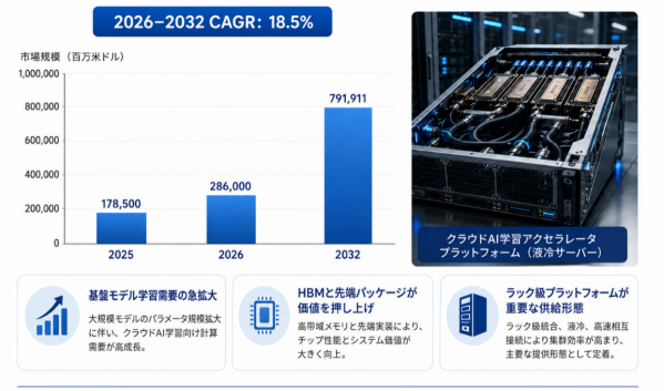 2026年クラウドAI学習アクセラレータチップ市場レポート：市場規模・見通し・次期産業戦略 – 年平均成長率（CAGR…