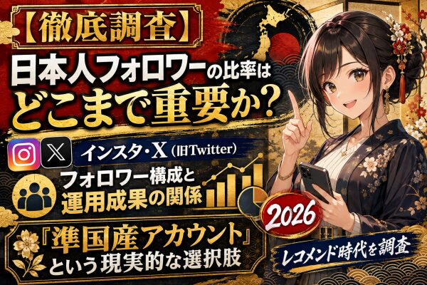 【徹底調査】日本人フォロワーの比率は重要？インスタ・Xのフォロワー構成とレコメンド時代の運用成果の関係を調査2026｜SNSアカウ…