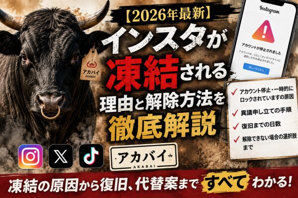 【2026年最新】インスタが凍結される理由と解除方法を徹底解説｜アカウント停止・一時的にロックされていますの原因、異議申し立ての手…